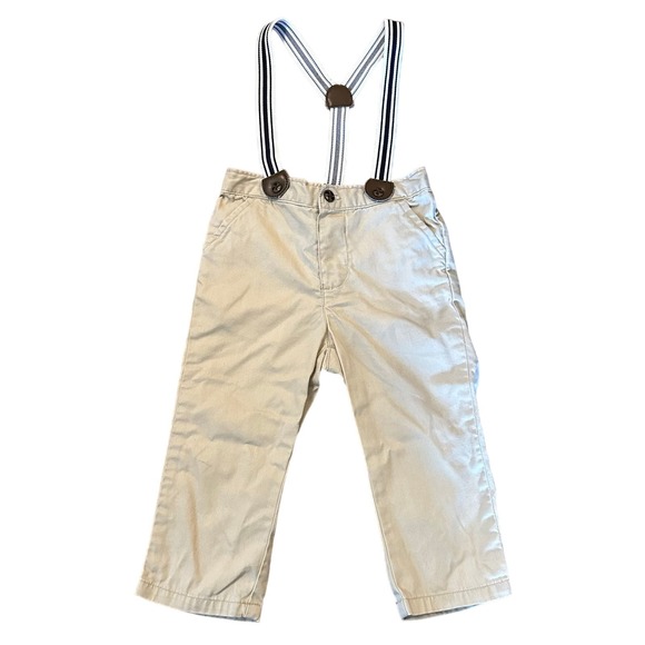 Janie and Jack Other - Janie and Jack Overall Pants - tan - 12-18 month